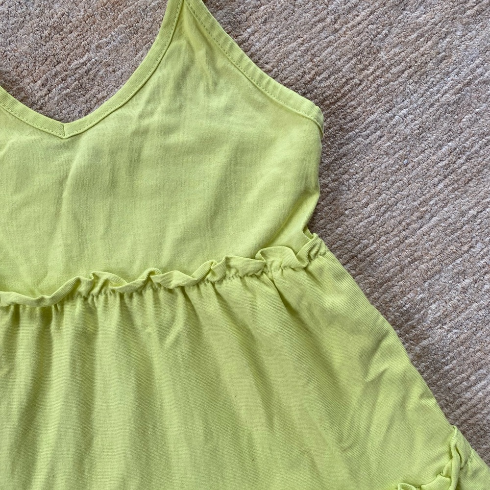 Zara Lime Green Tiered Spaghetti-Strap Dress for Girls - Picture 3 of 5